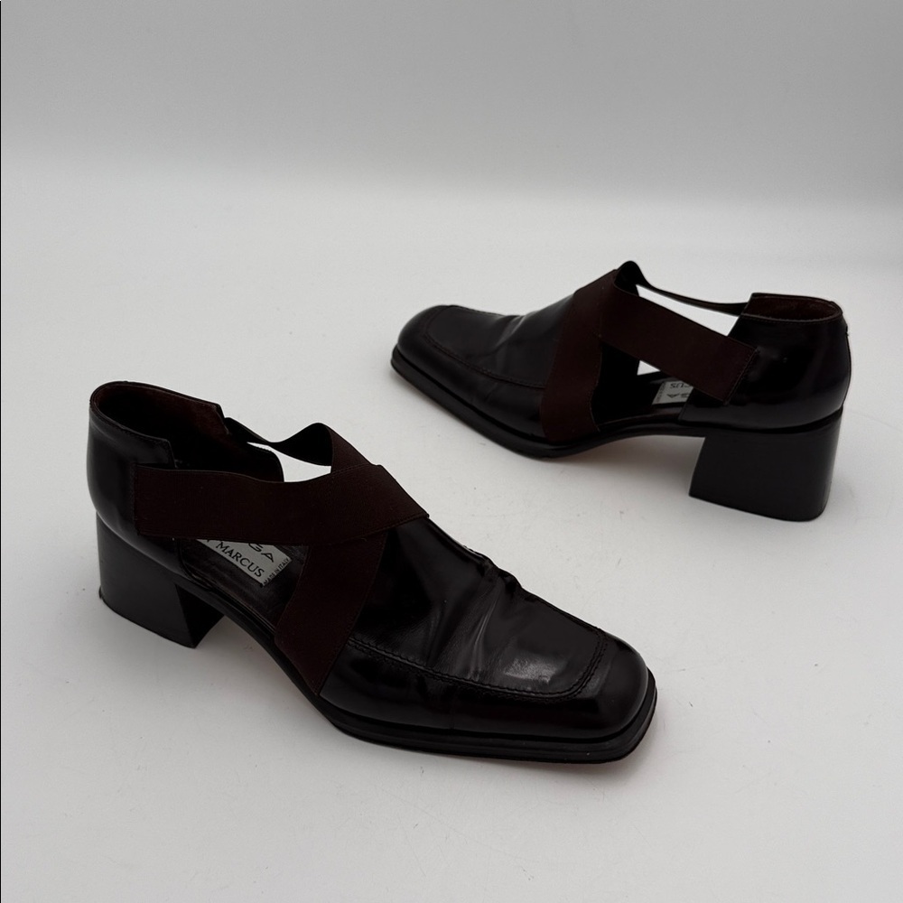 Vintage Via Spiga Brown patent Leather Shoes slip on women 9B Y2K goth 90’s